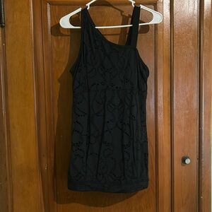 Lole black asymmetrical tank top